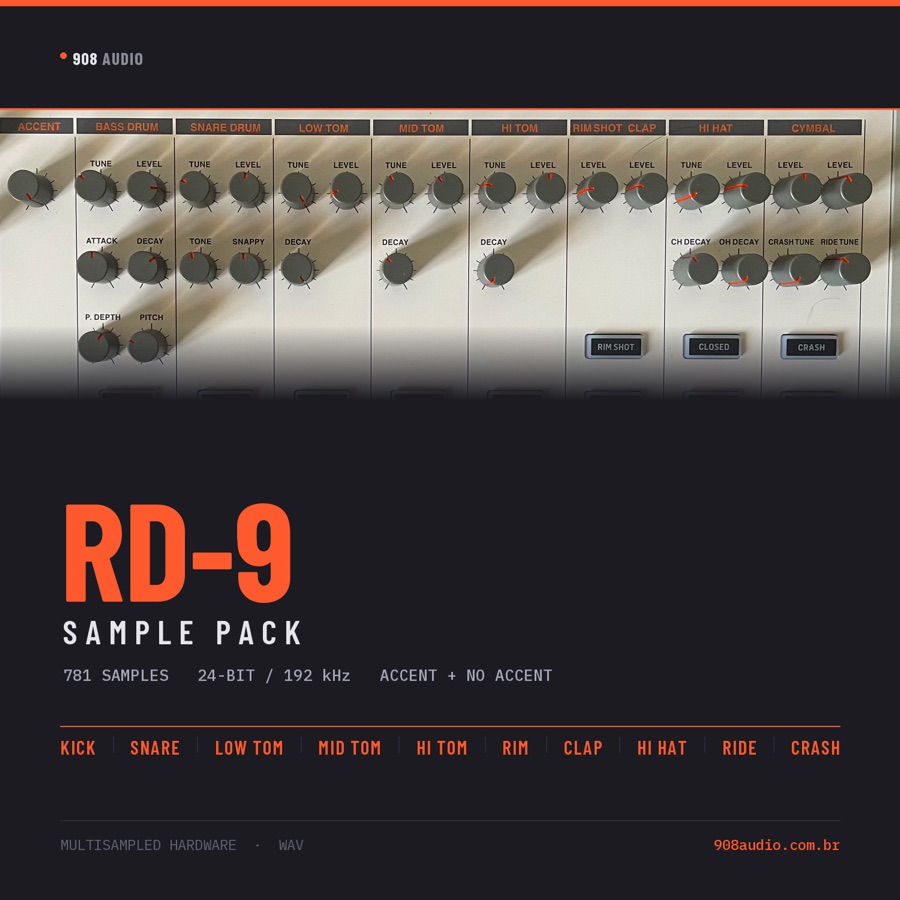 RD-9 Sample Pack — WAV one-shots · 24-bit / 192 kHz